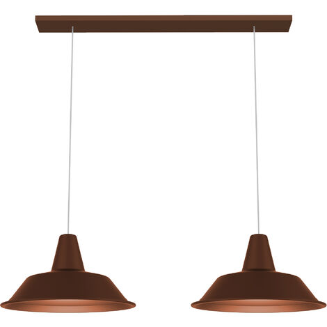 LUMICOM  DUNA BINARIO Sospensione, 2XE27, max 42W, metallo, marrone corten, D.35cm