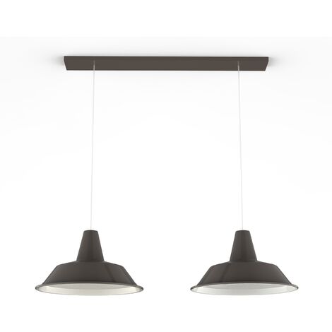 LUMICOM  DUNA BINARIO Sospensione, 2XE27, max 42W, metallo, tortora lucido/bianco, D.35cm