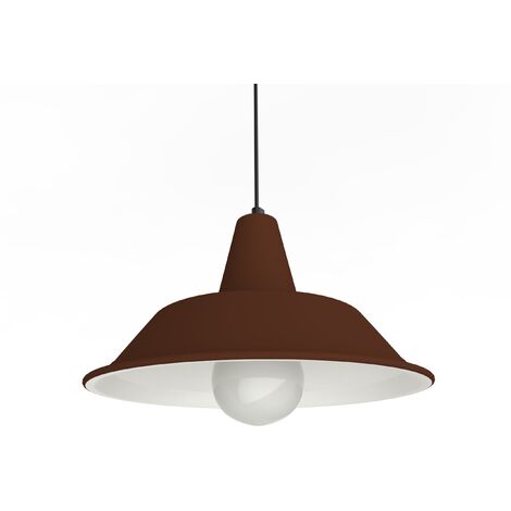 LUMICOM  DUNA Sospensione, 1XE27, max 42W, metallo, corten/bianco opaco, D.35cm
