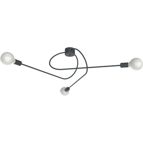 LUMICOM  ELICA Plafoniera, 3X E27, max 42W, metallo, grigio antracite, D.80cm