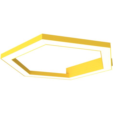 LUMICOM  ESAGONO 1X Plafoniera, STRIP LED, 22W/m, 4000K, metallo, giallo, Ø40cm