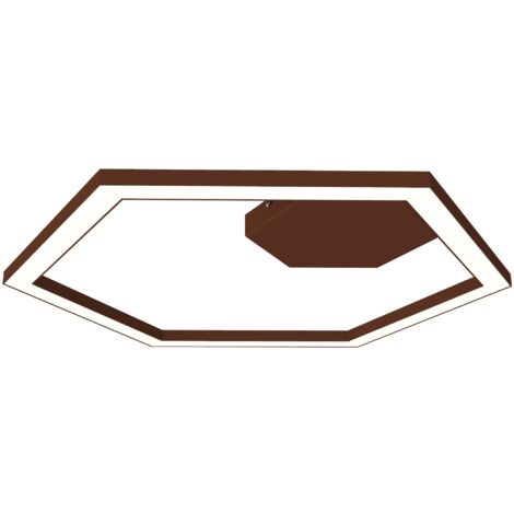 LUMICOM  ESAGONO 1X Plafoniera, STRIP LED, 34W/m, 3000K, metallo, corten, Ø60cm