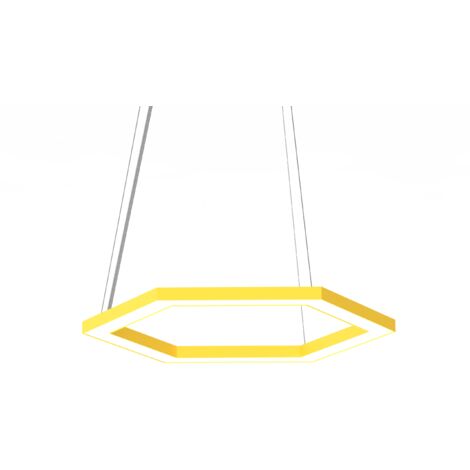 LUMICOM  ESAGONO 1X Sospensione, STRIP LED, 22W/m, 4000K, metallo, giallo, Ø40cm
