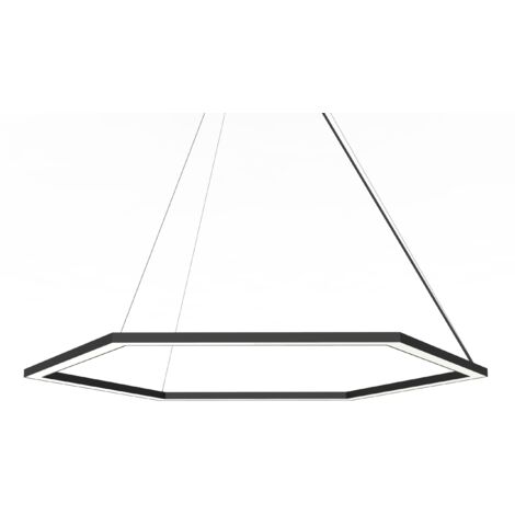 LUMICOM ESAGONO 1X Sospensione, STRIP LED, 52W/m, 4000K, metallo, nero, Ø90cm