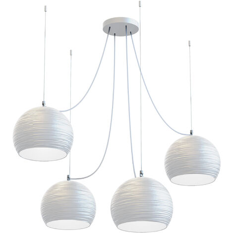 LUMICOM  FOCUS COMPO Sospensione, 4X E27, max 42W, metallo, bianco opaco, D.25cm