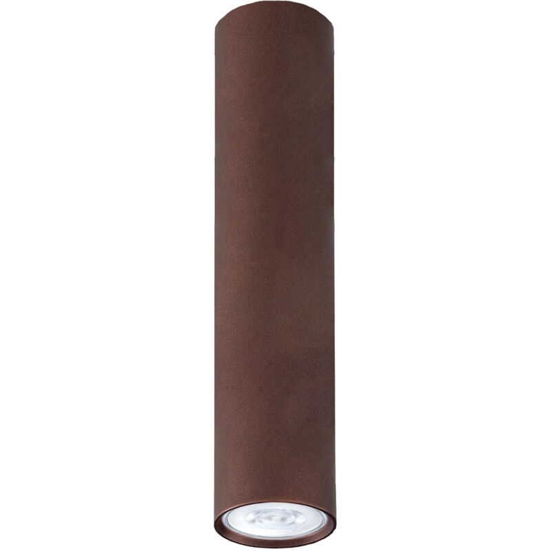 Image of Rond Plafoniera, 1x GU10, max 33W, metallo, marrone corten, D.6cm x H60cm - Lumicom