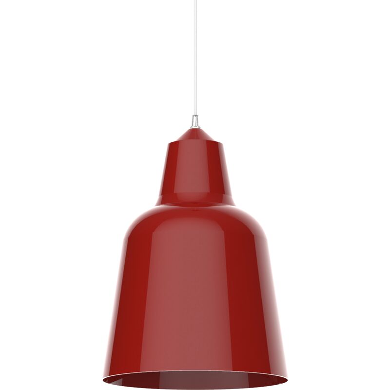 Image of Dong Sospensione, 1X E27, max 42W, metallo, rosso lucido, D.25cm - Lumicom