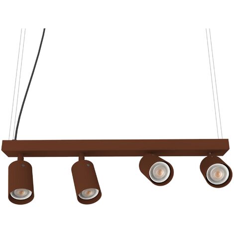 LUMICOM  FORM L Sospensione, 4X GU10, max 33W, metallo, marrone corten, L.60cm