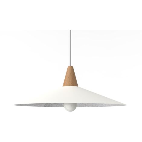 LUMICOM  FUNNEL Sospensione, 1X E27, max 42W, metallo, bianco/foglia argento, D.40cm