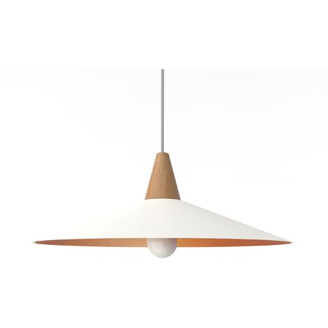 LUMICOM  FUNNEL Sospensione, 1X E27, max 42W, metallo, bianco/foglia rame, D.40cm