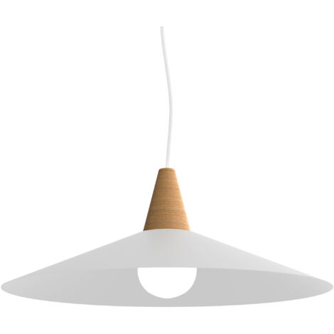 LUMICOM  FUNNEL Sospensione, 1X E27, max 42W, metallo, bianco opaco, D.40cm