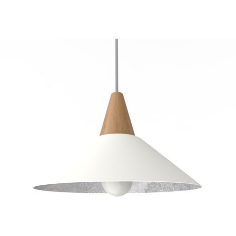 LUMICOM, PIUMA Lampada a Sospensione, 1X E27, max 42W, metallo, bianco  opaco/foglia rame, D.60cm