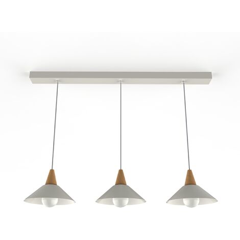 LUMICOM  FUNNEL Sospensione Binario, 3X E27, max 42W, metallo, Bianco lucido, D.25cm L.100cm