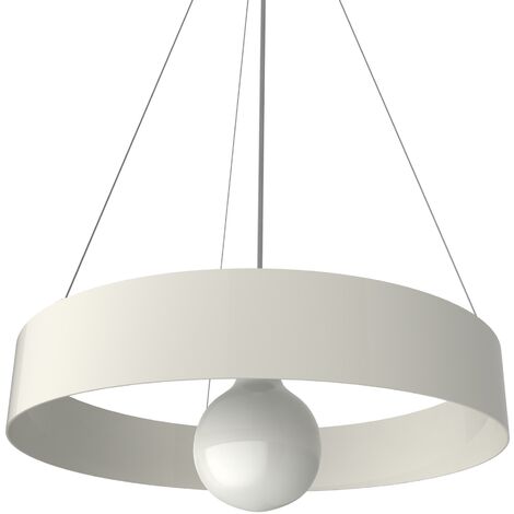 LUMICOM HALO Sospensione, 1X E27, max 42W, metallo, bianco lucido, D.40cm