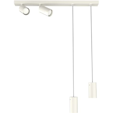 LUMICOM HYBRID plaf/sosp, 4X GU10, max 33W, metallo, bianco lucido, D.6cm