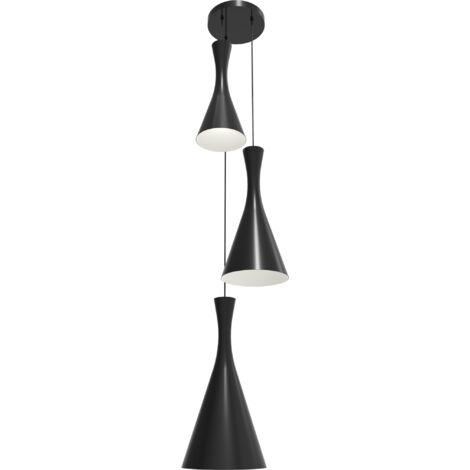 LUMICOM  JAQUELINE COMPO Sospensione, 3x E27, max 42W, metallo, nero lucido/bianco, D.40cm
