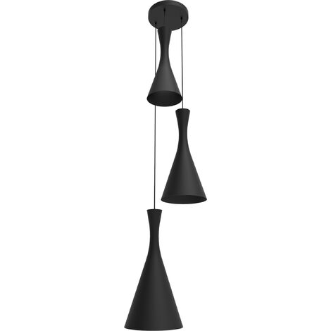 LUMICOM  JAQUELINE COMPO Sospensione, 3x E27, max 42W, metallo, nero opaco, D.40cm