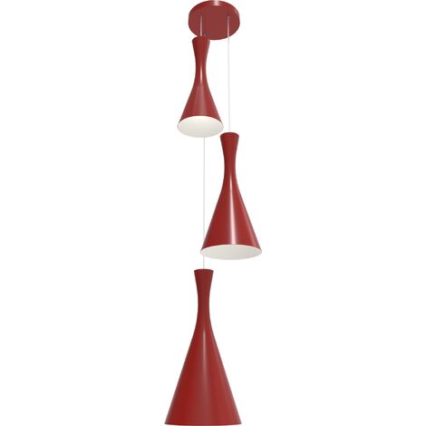 LUMICOM  JAQUELINE COMPO Sospensione, 3x E27, max 42W, metallo, rosso lucido/bianco, D.40cm