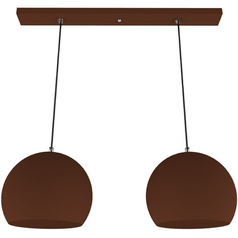 LUMICOM  JOE BINARIO Sospensione, 2x E27, max 42W, metallo, marrone corten, D.25cm