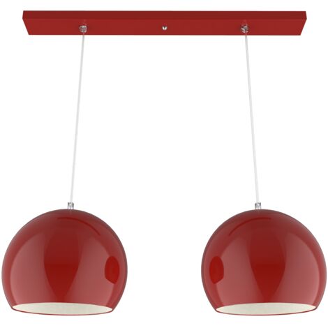 LUMICOM  JOE BINARIO Sospensione, 2x E27, max 42W, metallo, rosso lucido/bianco, D.25cm