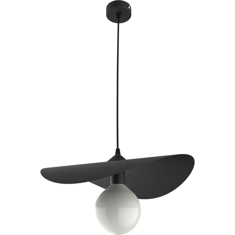 Piuma Suspension, 1X E27, max 42W, métal, noir mat, D.40cm 40 Noir - ral 9005 - Noir - ral 9005 - Lumicom