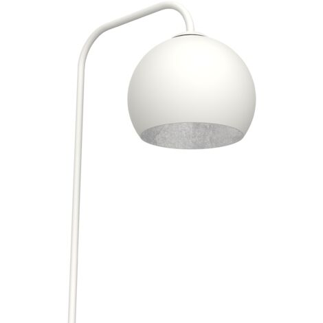 LUMICOM  JOE Piantana, 1X E27, max 42W, metallo, bianco opaco/foglia argento, D.25cm H.170cm