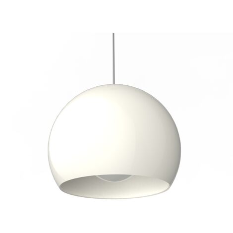LUMICOM  JOE Sospensione, 1X E27, max 42W, metallo, bianco lucido, D.25cm