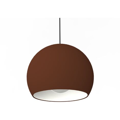 LUMICOM  JOE Sospensione, 1X E27, max 42W, metallo, corten/bianco opaco, D.25cm