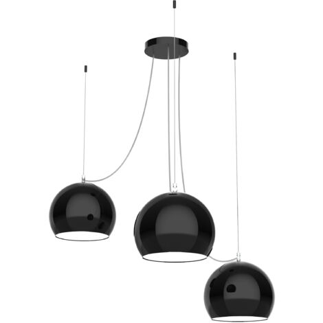 LUMICOM  JOE Sospensione, 3X E27, max 42W, metallo, nero opaco/bianco, D.25cm