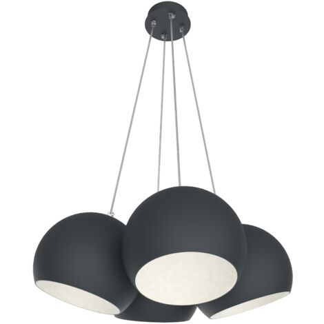 LUMICOM  JOE Sospensione, 4X E27, max 42W, metallo, antracite bianco, D.25cm