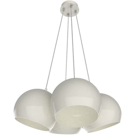 LUMICOM  JOE Sospensione, 4X E27, max 42W, metallo, bianco lucido, D.25cm