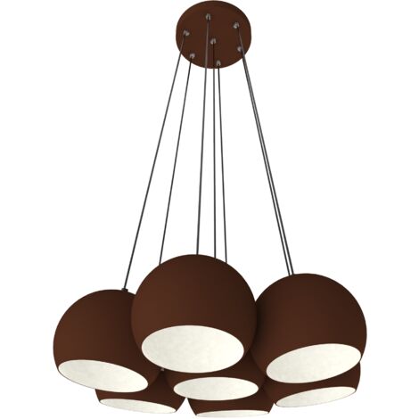 LUMICOM  JOE Sospensione, 7X E27, max 42W, metallo, corten bianco, D.25cm