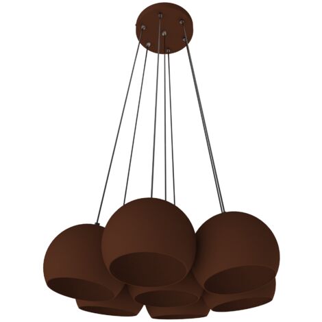 LUMICOM  JOE Sospensione, 7X E27, max 42W, metallo, corten, D.25cm