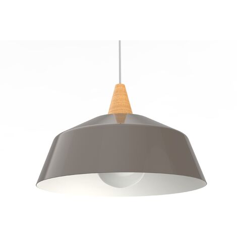 LUMICOM KON Sospensione, 1X E27, max 42W, metallo, grigio tortora/bianco, D.35cm