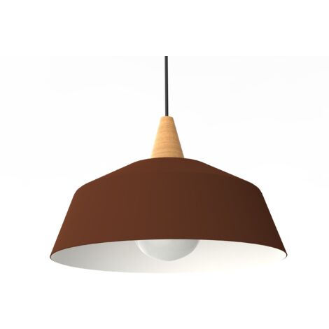 LUMICOM  KON Sospensione, 1X E27, max 42W, metallo, marrone corten/bianco, D.35cm