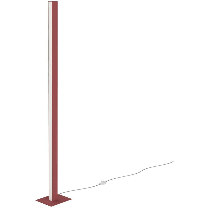 Image of Linear Lampada da terra, strip led integrata, 30W, 4000K, metallo, rosso, H170cm - Lumicom