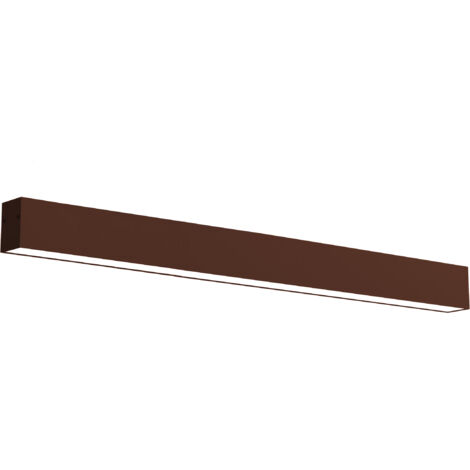 LUMICOM  LINEAR Plafoniera, STRIP LED INTEGRATA, 24W, 4000K, metallo, marrone corten, L100cm