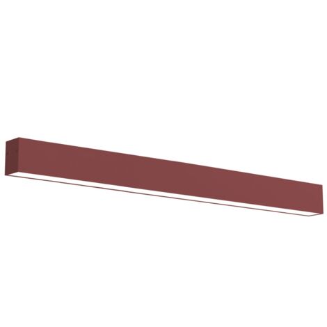 LUMICOM LINEAR Plafoniera, STRIP LED INTEGRATA, 24W, 4000K, metallo, rosso cowhide, L100cm