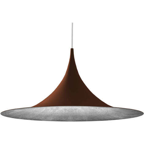 LUMICOM  LOUIE BINARIO Sospensione, 1X E27, max 42W, metallo, marrone corten/foglia argento, D.33cm