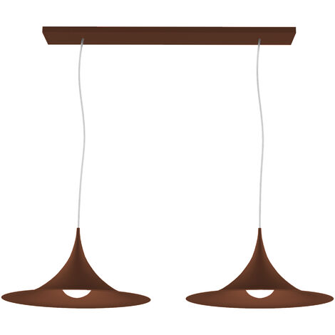 LUMICOM  LOUIE BINARIO Sospensione, 2X E27, max 42W, metallo, corten, D.33cm x L.70cm