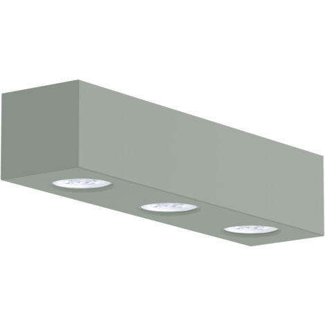 LUMICOM MANHATTAN L Plafoniera, 3X GU10, max 33W, metallo, verde iceberg, 30x10cm