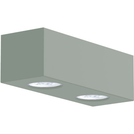 LUMICOM MANHATTAN M Plafoniera, 2X GU10, max 33W, metallo, verde iceberg, 25x10cm
