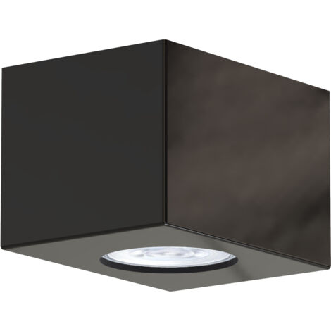 LUMICOM MANHATTAN S Plafoniera, 1X GU10, max 33W, metallo, nero lucido, 10x10cm