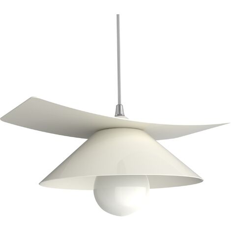 LUMICOM  MILLER Sospensione, 1X E27, max 42W, metallo, bianco lucido, D.25cm