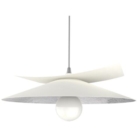 LUMICOM, PIUMA Lampada a Sospensione, 1X E27, max 42W, metallo, bianco  opaco/foglia rame, D.60cm