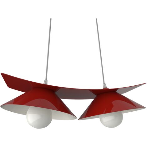 LUMICOM MILLER Sospensione, 2X E27, max 42W, metallo, rosso lucido/bianco, L.27cm