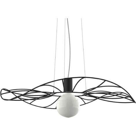 LUMICOM  MUSA Sospensione, 1X E27, max 42W, metallo, nero opaco, D.60cm