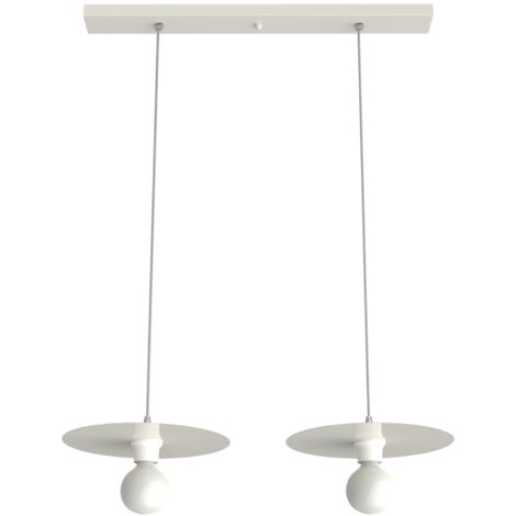 LUMICOM NINA BINARIO Sospensione, 2XE27, max 42W, metallo, bianco lucido, D.30cm