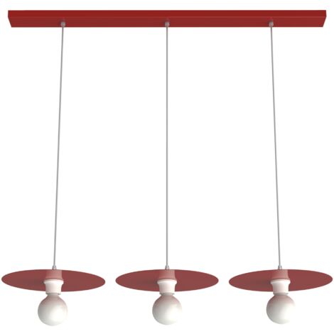 LUMICOM  NINA BINARIO Sospensione, 3XE27, max 42W, metallo, rosso lucido, D.30cm
