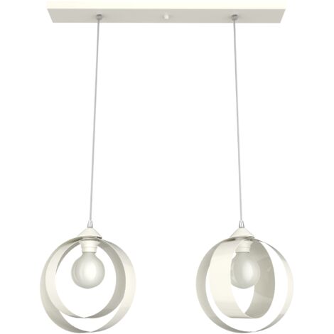 LUMICOM  NUCLEO BINARIO Sospensione, 2XE27, max 42W, metallo, bianco lucido, D.25cm